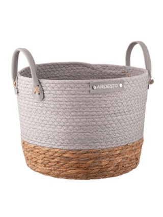 Кошик Ardesto minimalism 28х28х22см, паперовий шпагат, рогожка, сірий