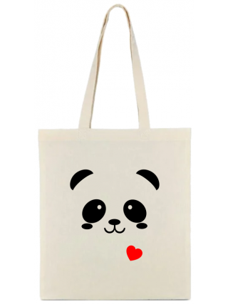 Сумка-шопер Панда 35*40 см., бязь натуральна