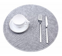 Килимок для сервірування столу Empire Рон круглий сірий д. 38 см