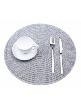 Килимок для сервірування столу Empire Рон круглий сірий д. 38 см