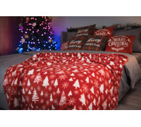 Плед Ardesto Christmas Fleece 130x160см, 100% поліестер, засніжені ялинки