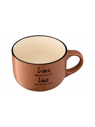 Кружка джамбо 550 мл, Ardesto Way of life, коричнева,  кераміка