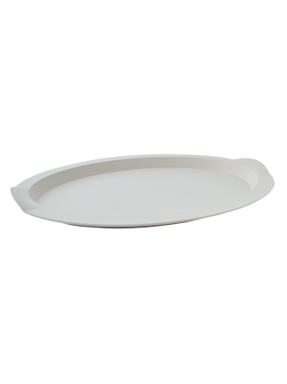 Піднос пластиковий овальний Алеана 47*35*4 см. (біла троянда)