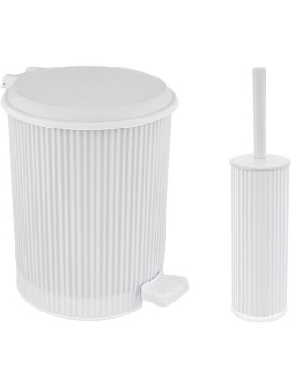 Набір у ванну кімнату Elif Plastic "Nostalgia" (йорж, відро для сміття 6 л.) (білий)