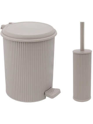 Набір у ванну кімнату Elif Plastic "Nostalgia" (йорж, відро для сміття 6 л.) (сірий)