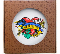 Тарілка Kvarta Сердце Україна 25см склокераміка + подар.  коробка