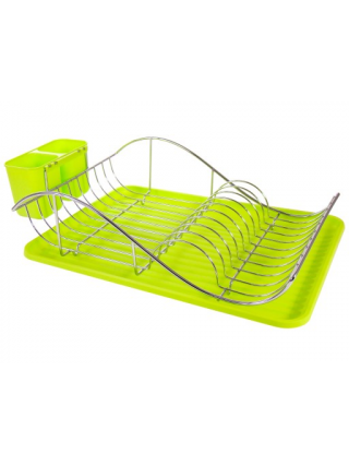 Сушка для посуду Kamille 53*23*36 см. з хромованої сталі (зелена)