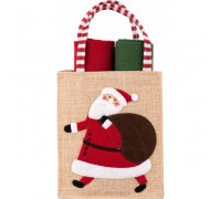 Подарунковий набір рушничків в мішечку Ardesto Christmas Santa 38х63см, 2шт, 100% бавовна, червоний, зелений