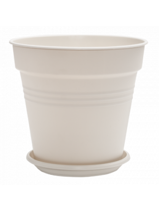 Вазон з підставкою "Глорія" 14,5*14 см. (білий) *20