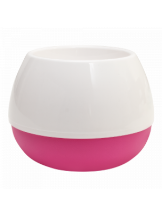 Вазон "Smile" d10см. 16*11см. (білий/темно рожевий)