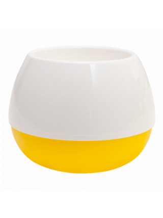 Вазон "Smile" d14см. 21*15см. (білий/темно жовтий)