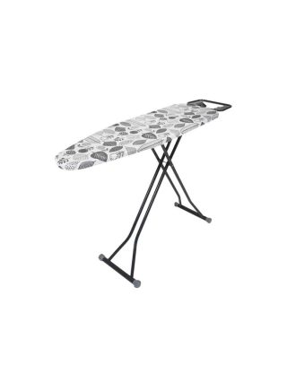 Дошка для прасування цільнометалева ALPINE PLUS 110*33 см, з розеткою (листя сірі)