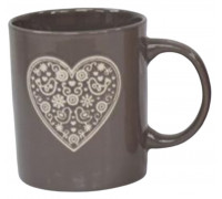 Кружка 320 мл Ardesto Heart, кераміка, сірий