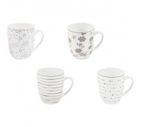Набір чашок Ardesto Ravenna, 4шт., 360мл, порцеляна, біло-бежевий