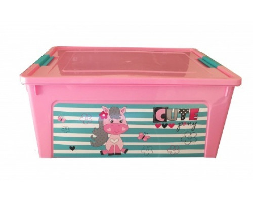 Контейнер дитячий "Smart Box" з декором 7,9 л. Pet Shop (рожевий/рожевий/бірюзовий)