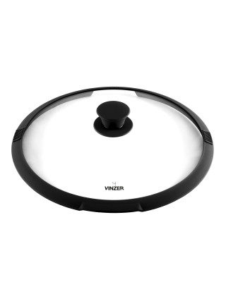 Кришка скляна Vinzer d-26 см. з силіконовим ободом