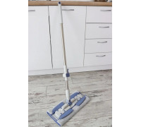 Швабра-полотер з мікрофіброю Premium Сірий на затискачах 37х18 см із змінною запаскою