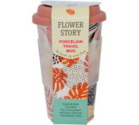 Чашка 440 мл Krauff Flower story  з силіконовою кришкою 