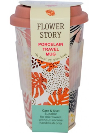 Чашка 440 мл Krauff Flower story  з силіконовою кришкою 