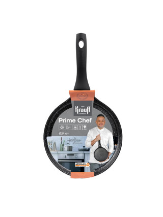 Сковорода для млинців алюм.з антипригарним мармуровим покриттям, діам.24см. Артикул: 25-45-211. TM "Krauff"