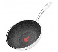 Сковорода wok 3-ply Krauf Nano Pro діам.28см. із нерж. сталі з антипр. покриттям та термоіндикатором