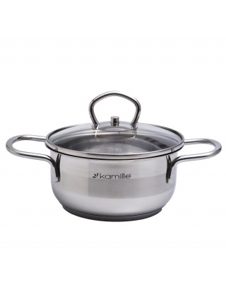 Каструля Kamille 1 л., 14*7 см., із нержавіючої сталі з кришкою