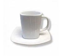Чашка для кави 100 мл Helios HoReCa з блюдцем, квадрат. 