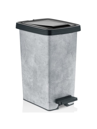 Відро для сміття з малюнком DECOR Slim 15л сірий камінь stone164