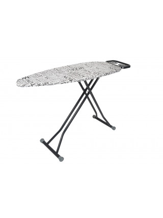 Дошка для прасування цільнометалева CLOUD 118*40 см, з розеткою (чорний текст)