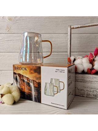 Набір чашок Vittora BROOK  400 мл з боросилікатного скла, 2 шт,