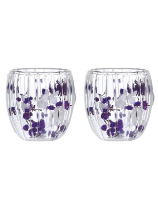 Набір склянок Vittora Квіткова тиша 250 мл з подвійним дном 2 шт, 