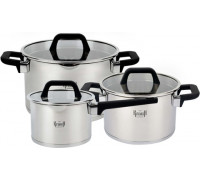 Набір посуду Krauff Herzog 6 предметів (ківш 2 л з кришкою, каструлі 3.7/6.3 л з кришками). 