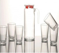 Набір глечик з кришкою Pasabahce  Сара 1л+6шт склянок д/води v-200 мл (под.уп.)