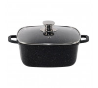 Каструля зі скляною кришкою ARDESTO Gemini, 3.5л, алюміній, квадратна, чорний