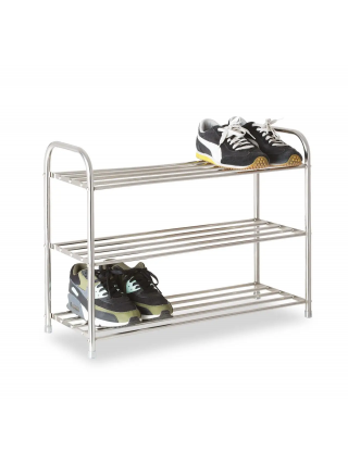 Поличка для взуття 3-яр. 60*50*24 см Eco Fabric (нержавіюча сталь)
