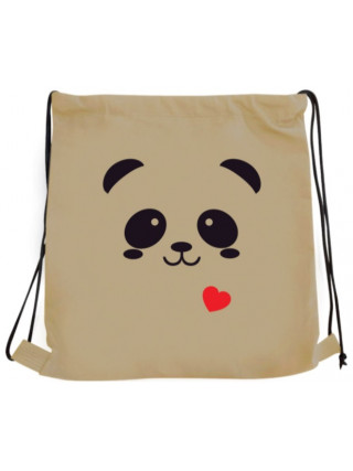 Рюкзак для взуття Панда 35*40 см бежевий габардин