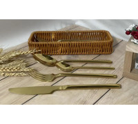 Набір столових приборів Helios золото 24 предмети з неіржавіючої сталі 