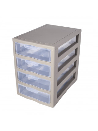 Комод міні 4 яруси 27*19*27 см., дитячий (какао/прозорий)
