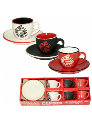Сервіз кавовий S&T Аромат кави 12 пр. (блюдце-12 см, чашка-100 мл)