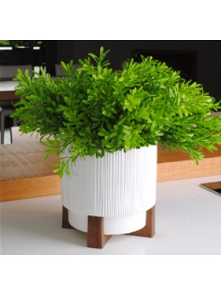 Вазон "Осло" зі вставкою та декор. підставкою d12см. (білий) 0.7 л