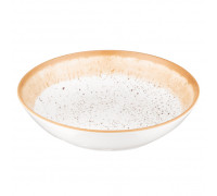 Тарілка супова Ardesto Siena, 790мл, 20см, порцеляна, біло-жовтий 