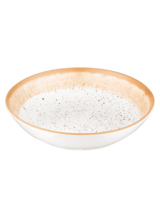 Тарілка супова Ardesto Siena, 790мл, 20см, порцеляна, біло-жовтий 