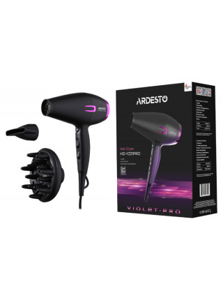 Фен Ardesto HD-Y221PRO / 1750-2100Вт/2 швидкості/ 3темп.режима/дифузор/чорний