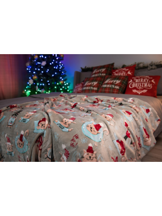 Плед Ardesto Christmas Flannel 160х200см, 100% поліестер, різдвяні коти