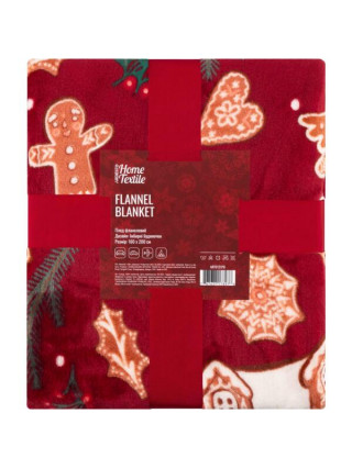Плед Ardesto Christmas Flannel 160х200см, 100% поліестер, імбирні будиночки