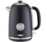 Чайник електричний Ardesto 1,8 л., 2200 Вт., strix контроль, індикатор температури, нержавіюча сталь (чорний)