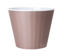 Вазон "Ібіс" з подвійним дном 13,0*11,2 см. (бронзовий-білий)