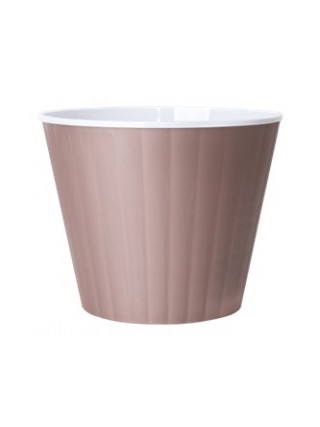 Вазон "Ібіс" з подвійним дном 13,0*11,2 см. (бронзовий-білий)