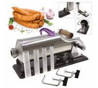 Шприц для начинення ковбас Kamille 5.5 kg з нержавіючої сталі з силіконовими насадками