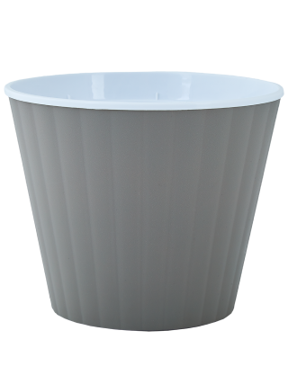 Вазон "Ібіс" з подвійним дном 17,9*14,7 см. (какао-білий)